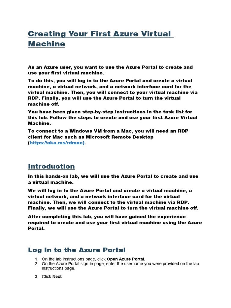 9 Azure Creating Your First Vm 29 Azure900 Pdf Microsoft