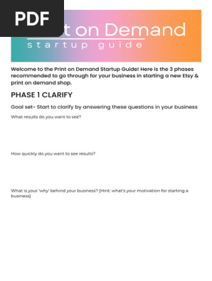 Print on Demand Startup Guide