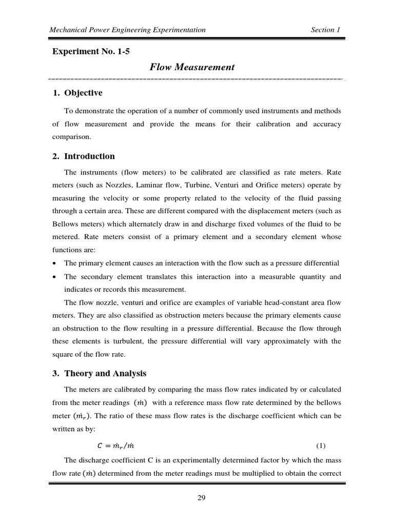 Flow Measurement Techniques in Engineering | PDF | Flow Measurement ...