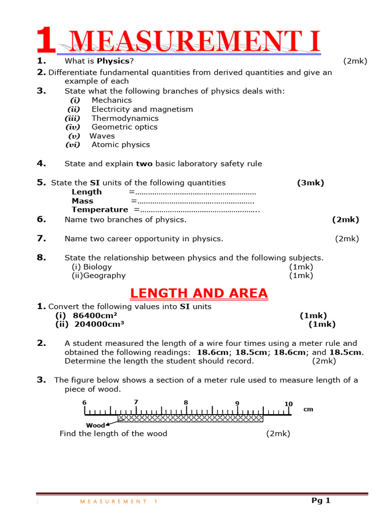 Measurement I and Force | PDF | Density | Weight