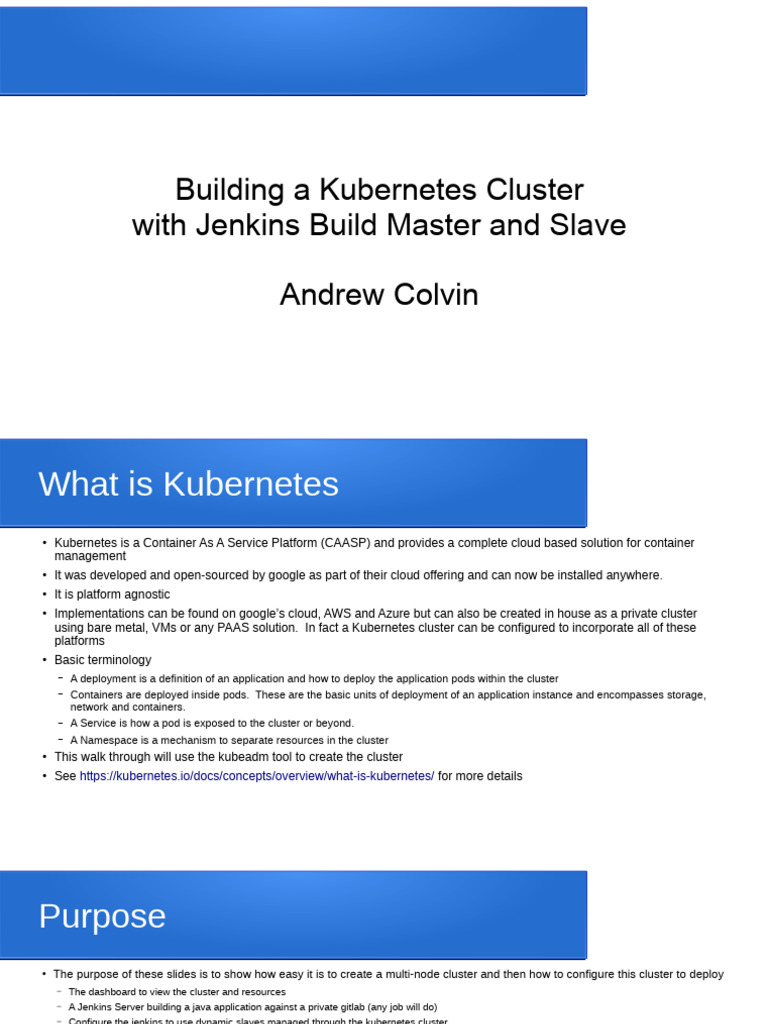Kubernetes & Jenkins Setup Guide | PDF | Computer Cluster | Virtual Machine