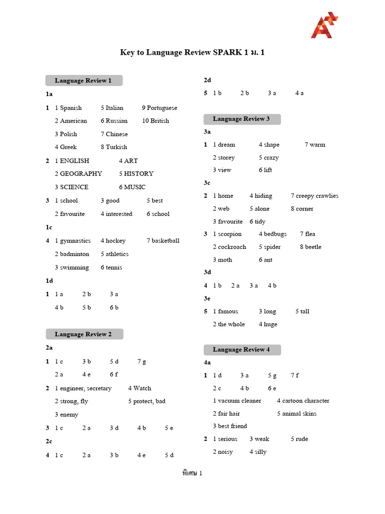 11 SP1-Key Language Review | PDF