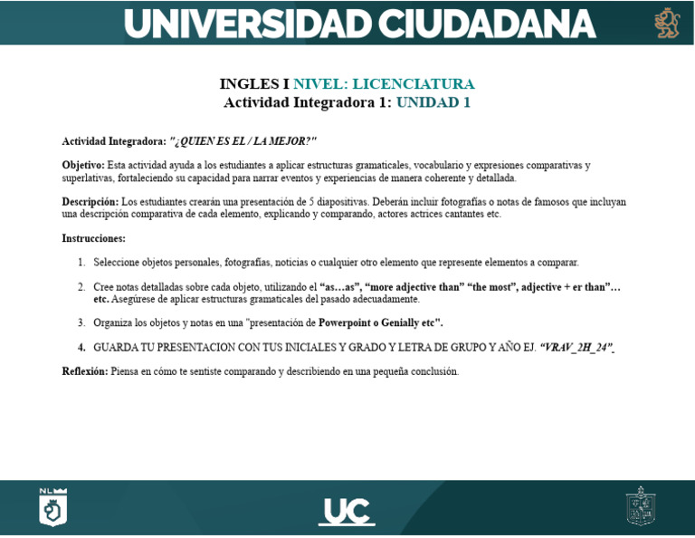 Actividad Integradora: Comparaciones en Inglés | PDF