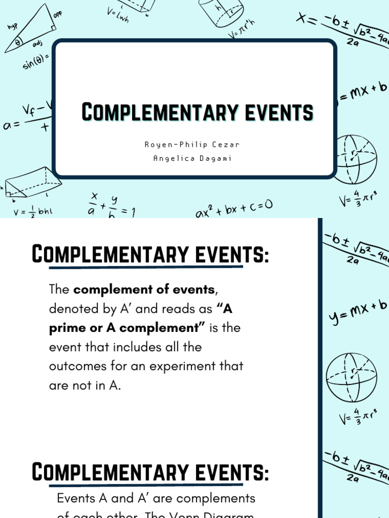 Complementary Events | PDF | Probability Theory | Probability