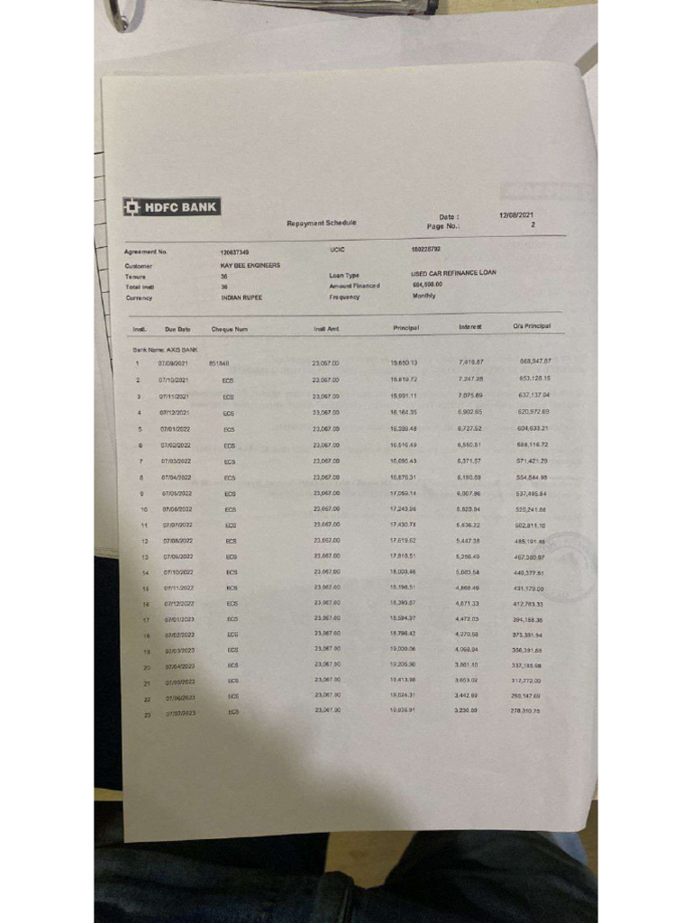 Hdfc Repayment Schedule Download