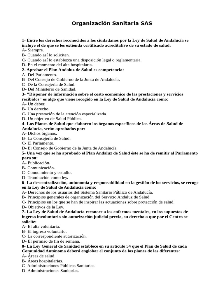 Organización del Servicio Andaluz de Salud | PDF | Hospital | Enfermería