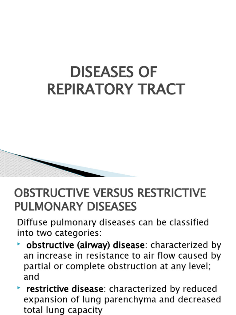 Respiratory Tract Diseases Overview | PDF | Chronic Obstructive ...