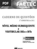 Prova Faetec Nvel Medio Subseqente e Vestibular Iseseists Prova de a 2semestre 2011 Demo 110812200551 Phpapp02