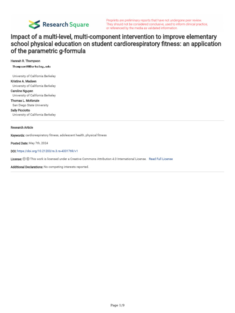 Impact of A Multi-Level Multi-Component Interventi | PDF | Dependent ...