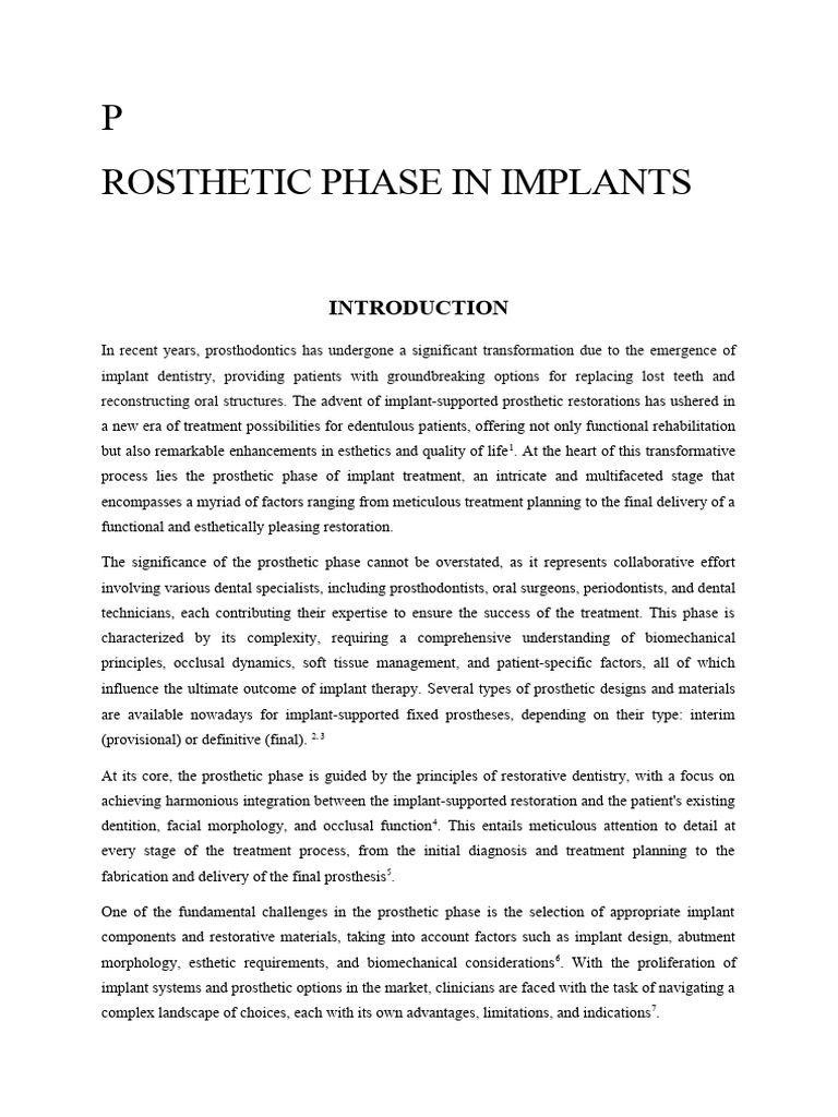 Prosthetic Phase in Implants | PDF | Dental Implant | Prosthodontics