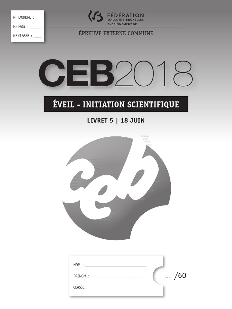 CEB 2018 : Épreuve de Mathématiques | PDF | Cycle de l'eau | Glace