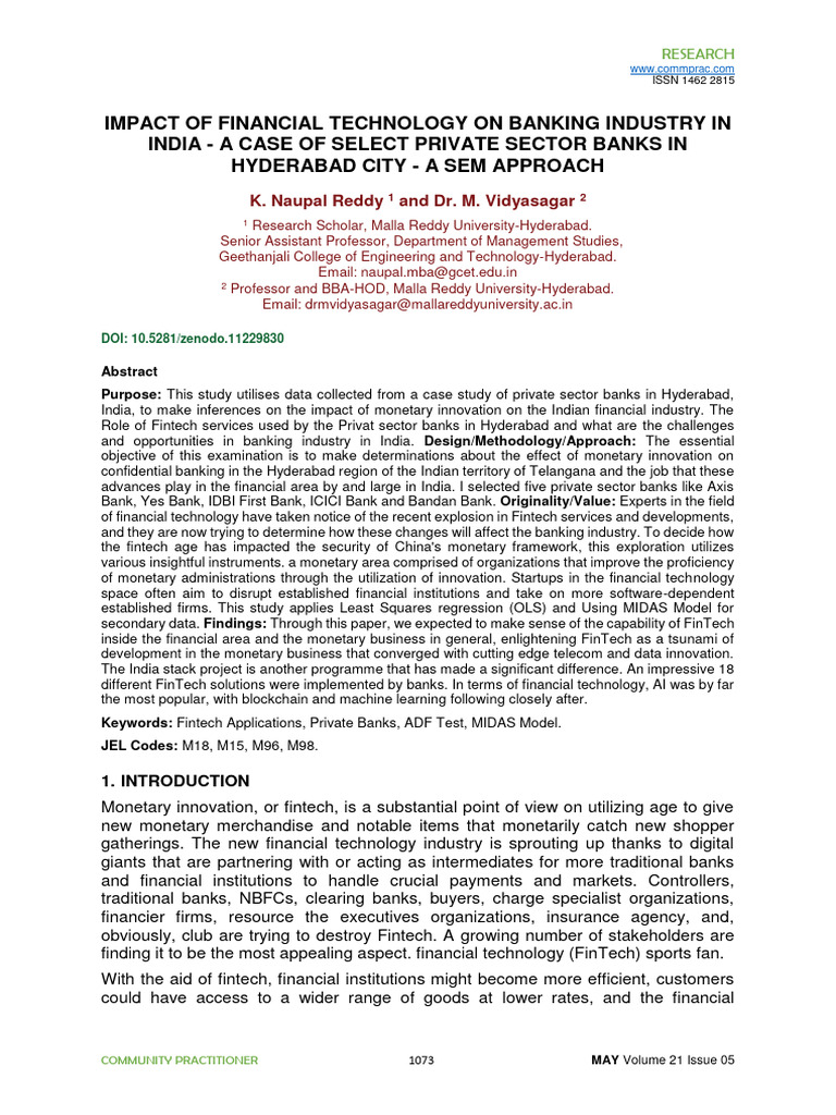 Fintech's Impact on Indian Banking | PDF | Business | Private Sector
