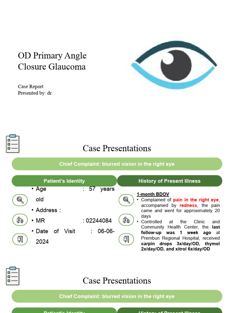Ppt Case Report - Pacg 2 | PDF | Human Eye | Glaucoma