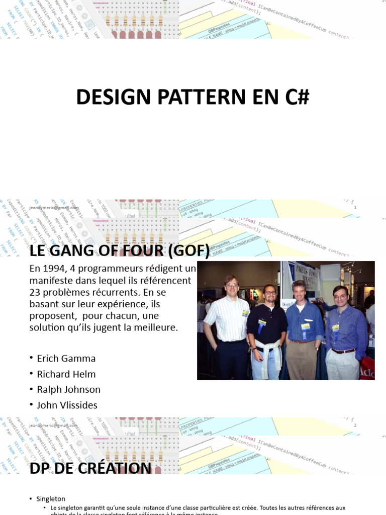 Design Pattern en C# 1 | PDF | Interface (Informatique) | Patron de ...