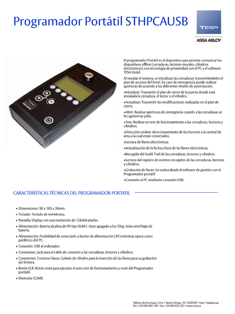 Programador Portátil para Cerraduras | PDF | Technology & Engineering