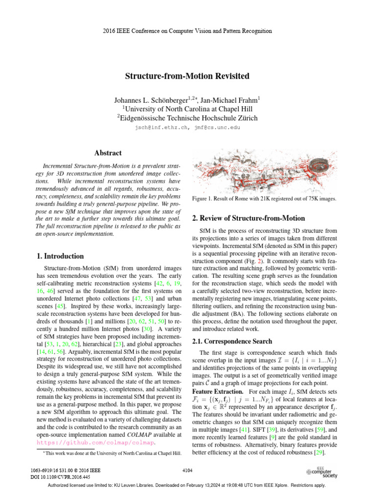Structure From Motion - Revisited | PDF | Applied Mathematics