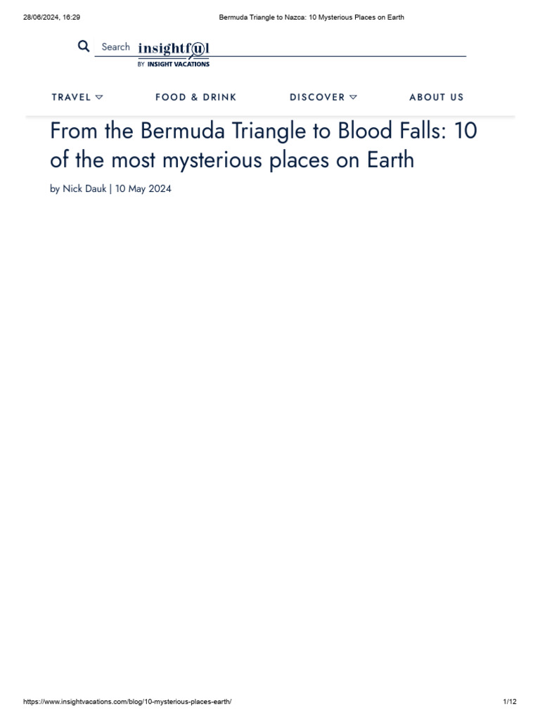 Bermuda Triangle To Nazca - 10 Mysterious Places On Earth | PDF