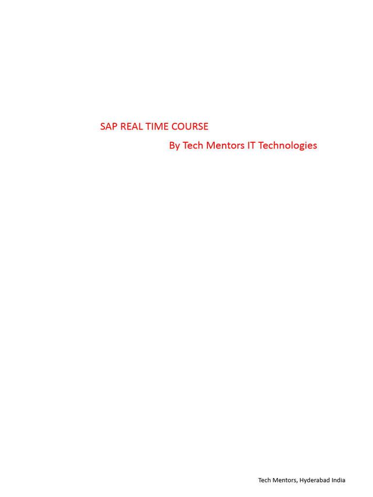 SAP Training for IT Professionals | PDF | Computing