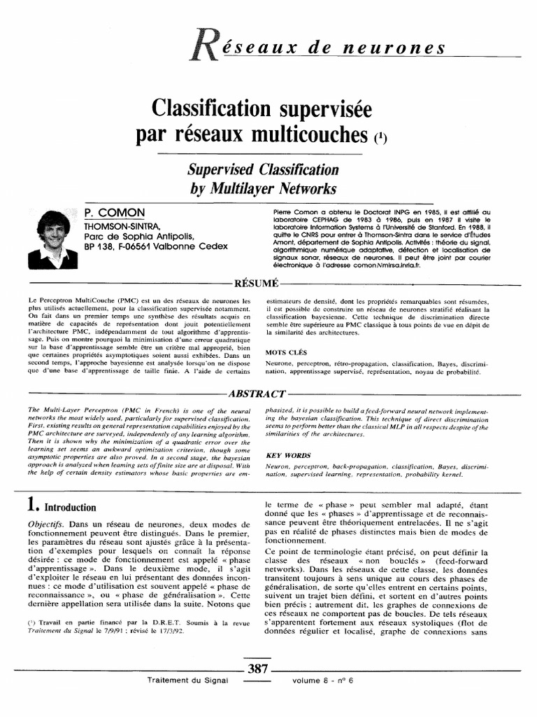 Classification supervisée avec PMC | PDF | Réseau de neurones ...