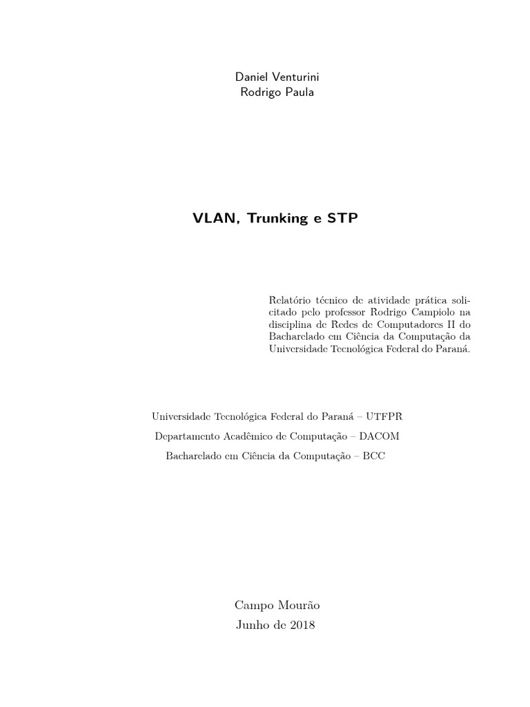 Configuração de VLANs e STP em Redes | PDF | Comutador de rede ...
