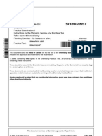 As GCE Chemistry 2813 03 INST June 2007 Practical Examination 1