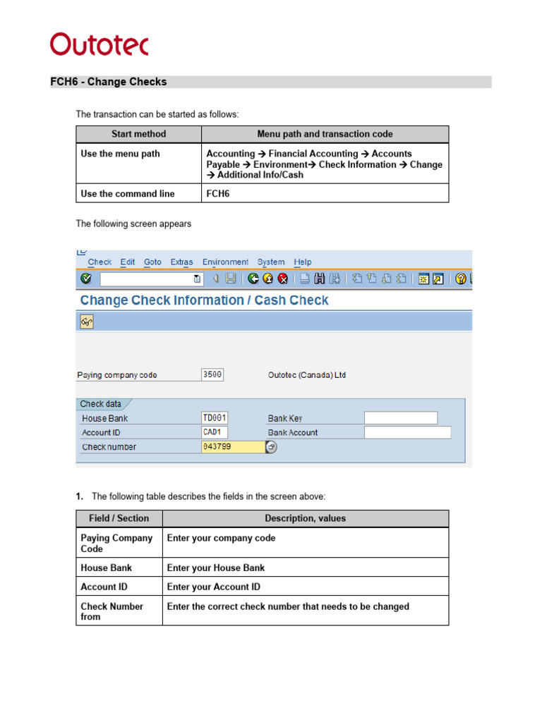 FCH6 Change Check | PDF