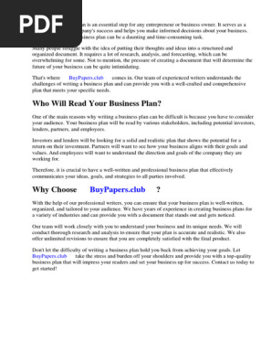 Who Will Read Your Business Plan