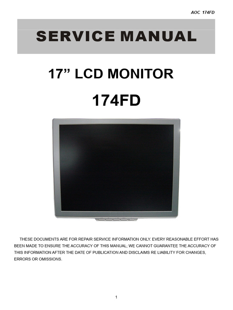 Aoc 174FD | PDF | Computer Monitor | Liquid Crystal Display