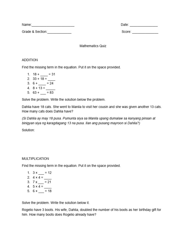 Math tutorial for grade 3 quiz pdf