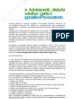 Bambini e Adolescenti: Disturbi Dell'età Evolutiva - Parte 3 - Disturbo Oppositivo-Provocatorio