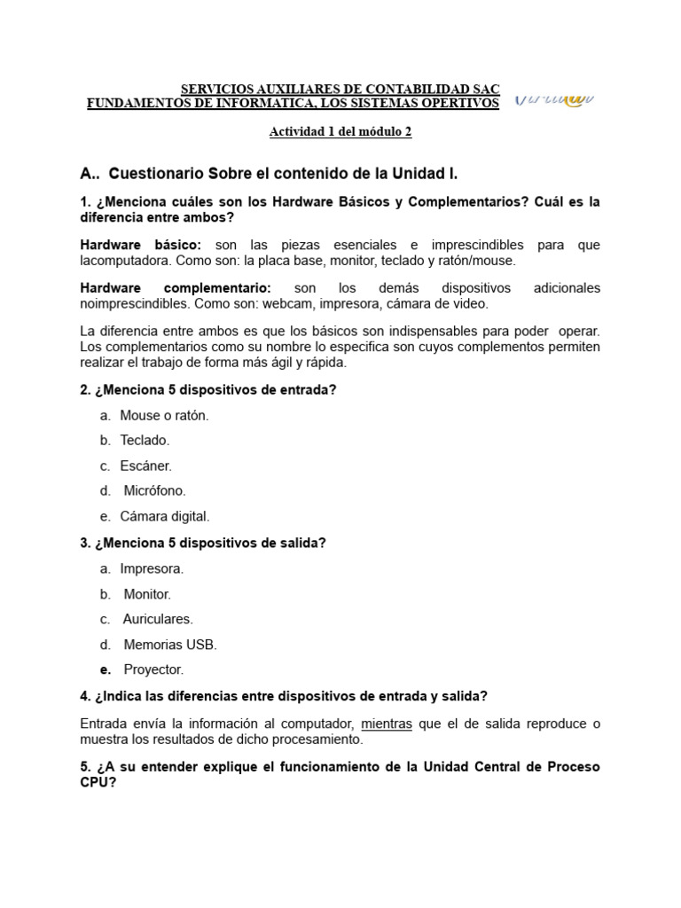 Actividad 1 Del Módulo 2 Grey Calderòn | PDF | Hardware de la ...