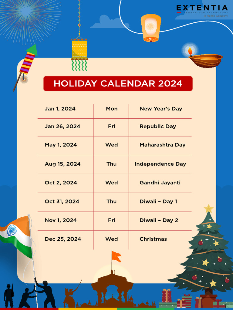 Holiday Calendar 2024 PDF
