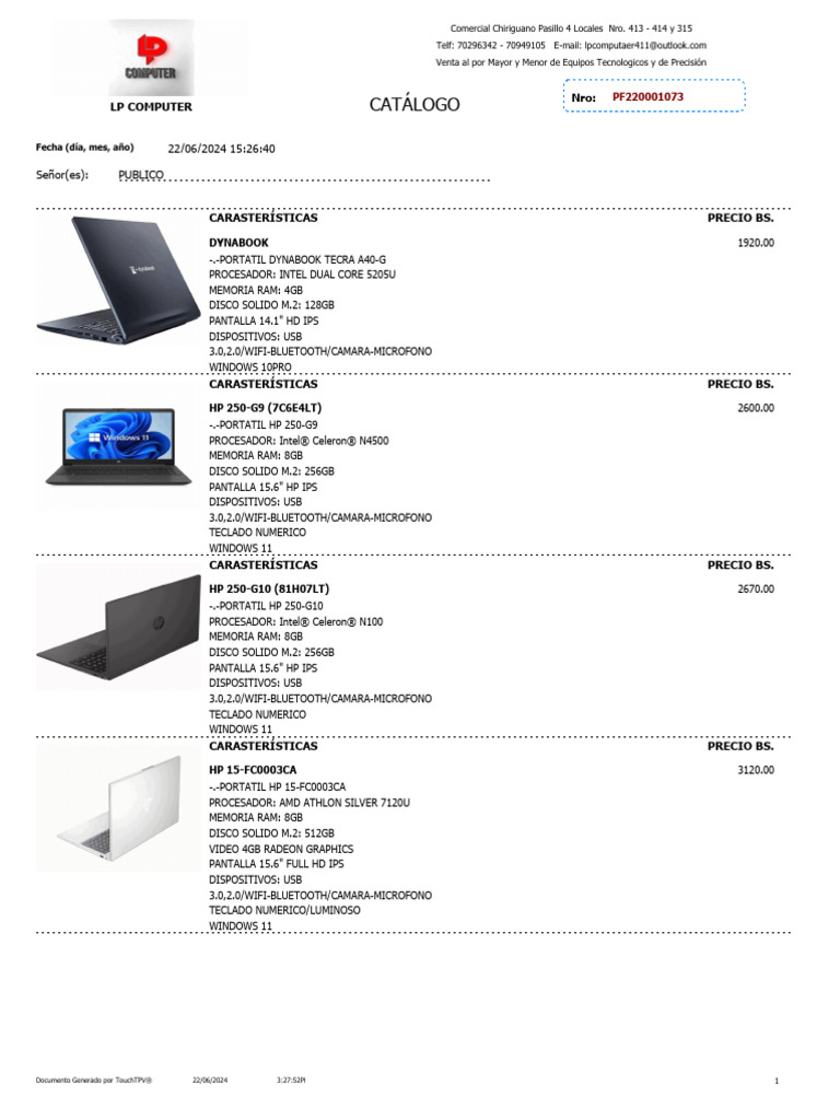 Catalogo LP Computer (Junio) | PDF | USB | Ordenador portátil