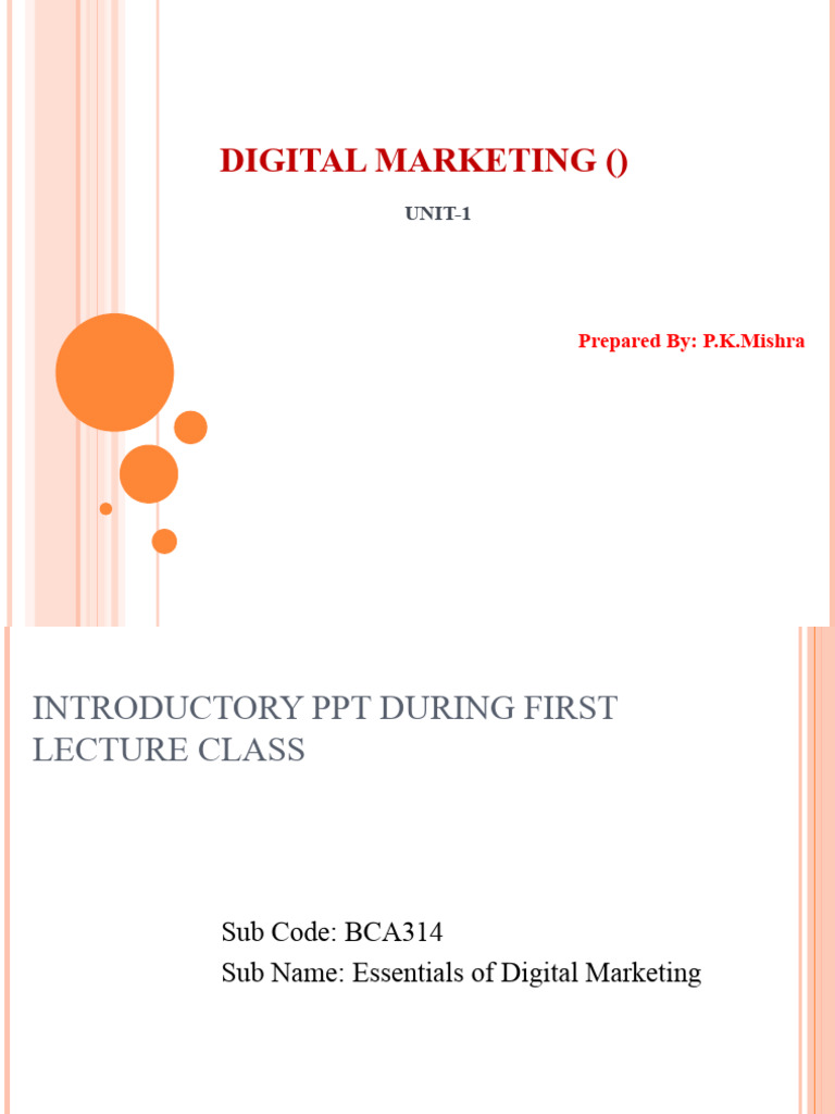 Unit 1 Digital Marketing Pdf Digital Marketing Marketing