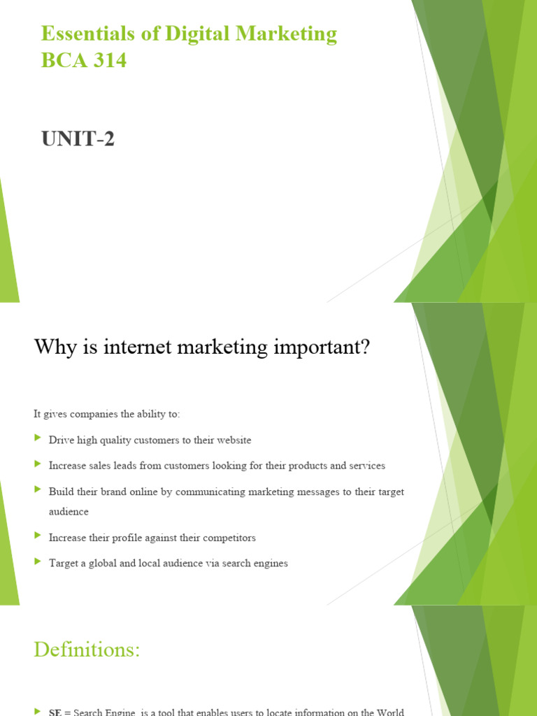 Unit 2 Digital Marketing | PDF | Search Engine Marketing | Search ...
