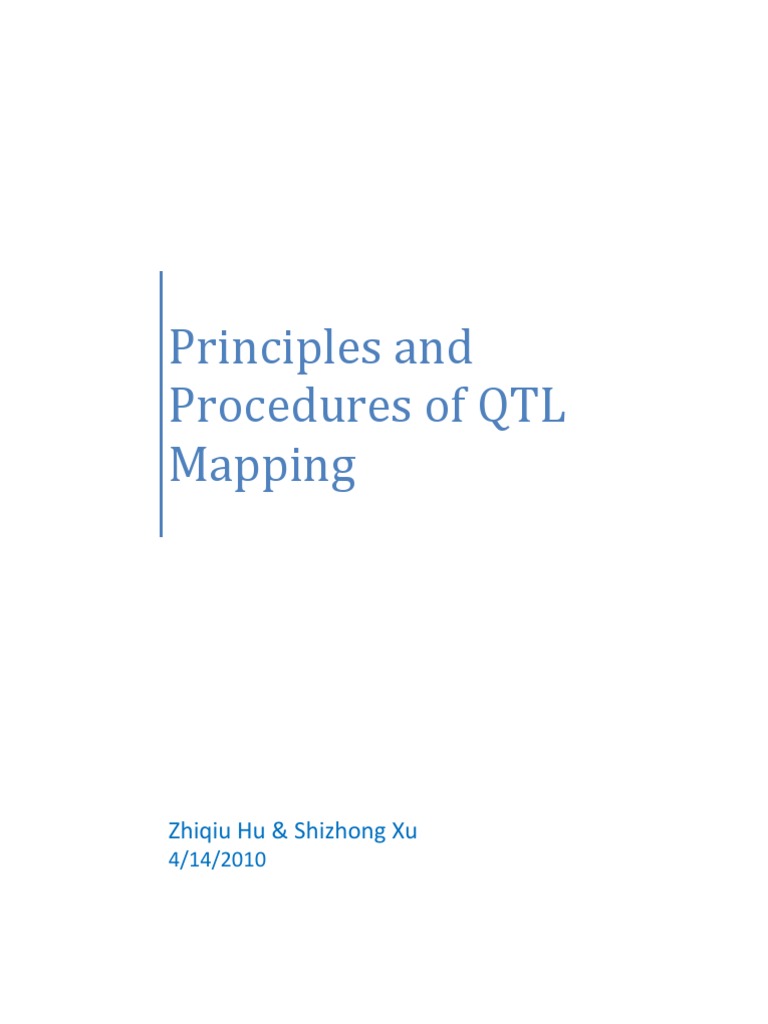 Principles and Procedures of QTL Mapping | PDF | Quantitative Trait ...