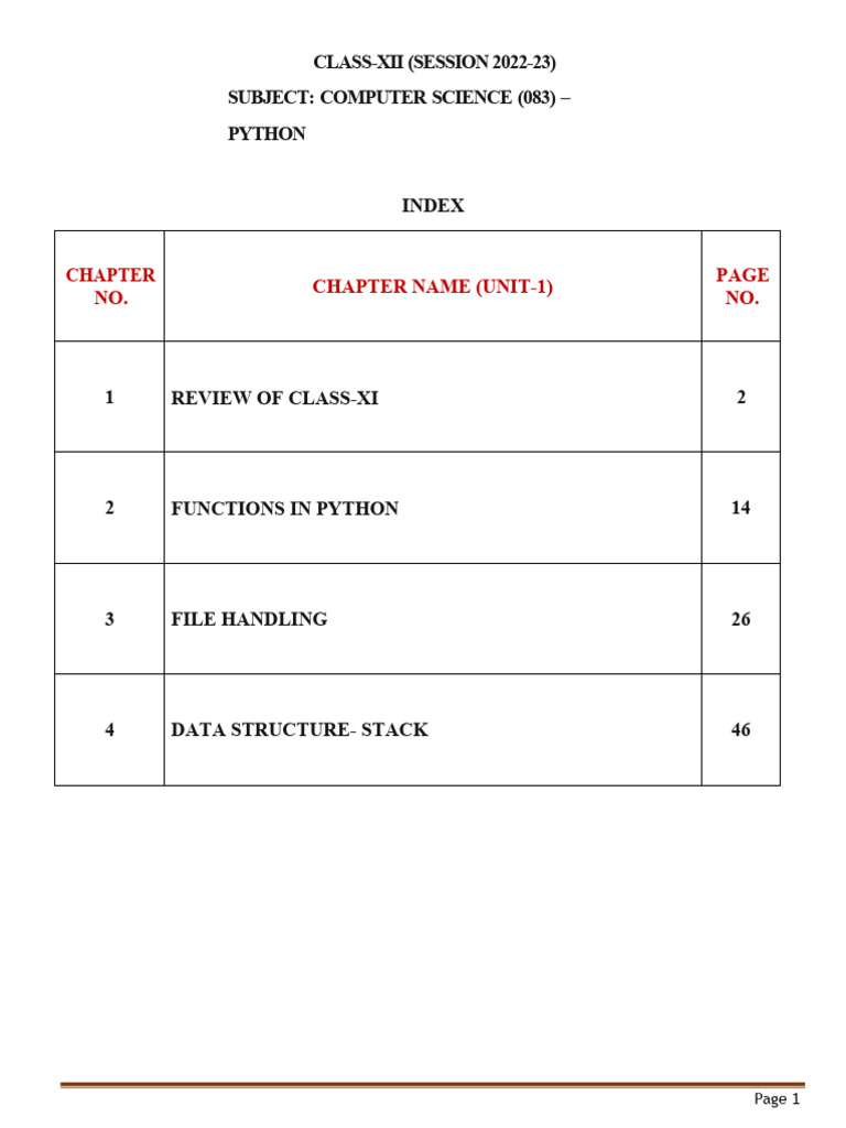 Class 12 Python Computer Science Guide | PDF | Parameter (Computer ...