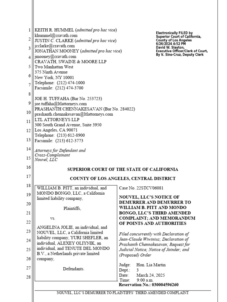 Nouvel LLC's Demurrer to Complaint Claims | PDF | Demurrer | Tortious ...