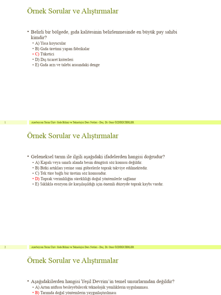 Örnek Sorular Ve Alıştırmalar | PDF