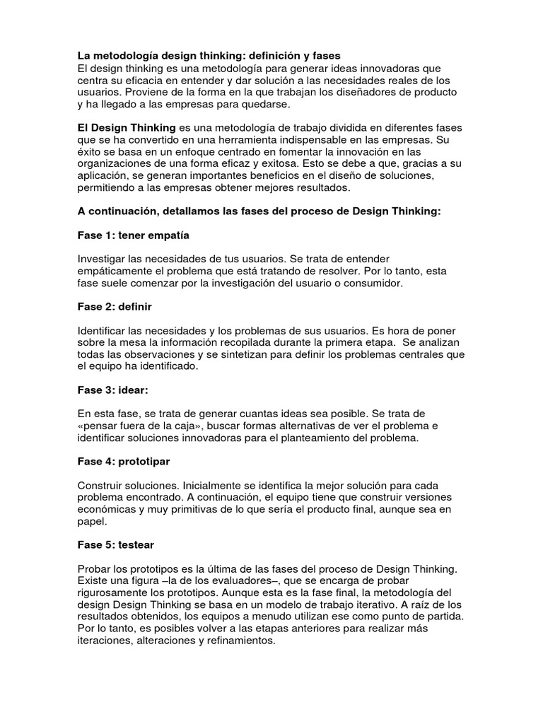 La Metodología Design Thinking | PDF