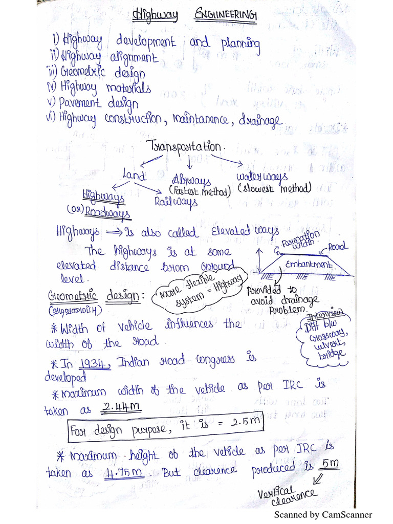 Highway Notes Pdf