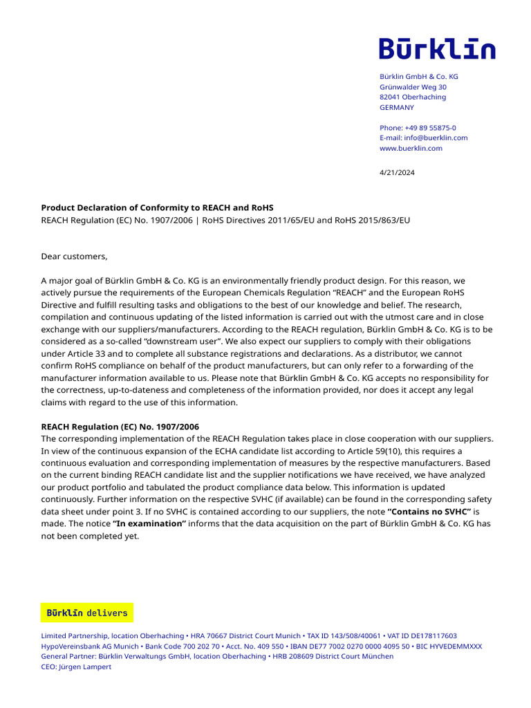 Declaration of Conformity 91F5306 EN | PDF | Regulation