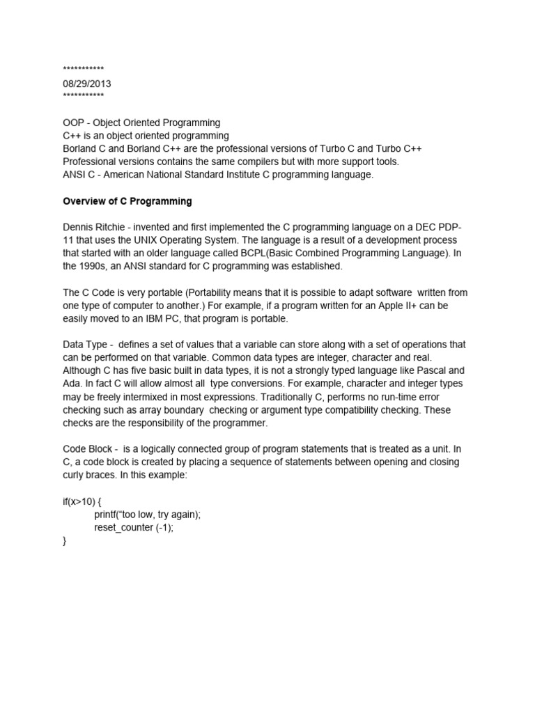 C Programming | PDF | C (Programming Language) | Programming