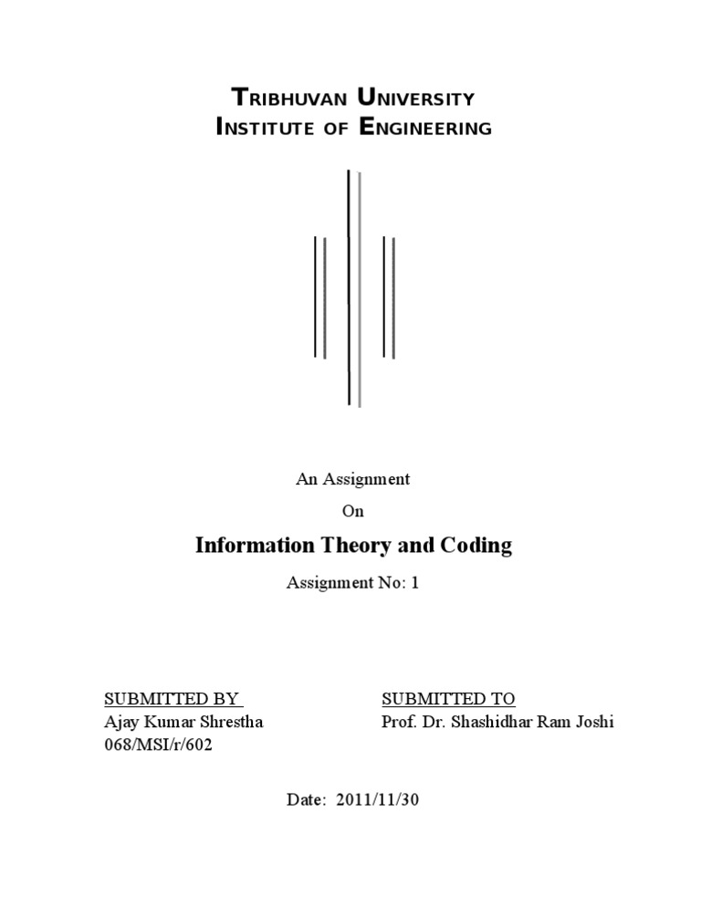 T U I E: Information Theory and Coding | PDF | Computers | Technology ...