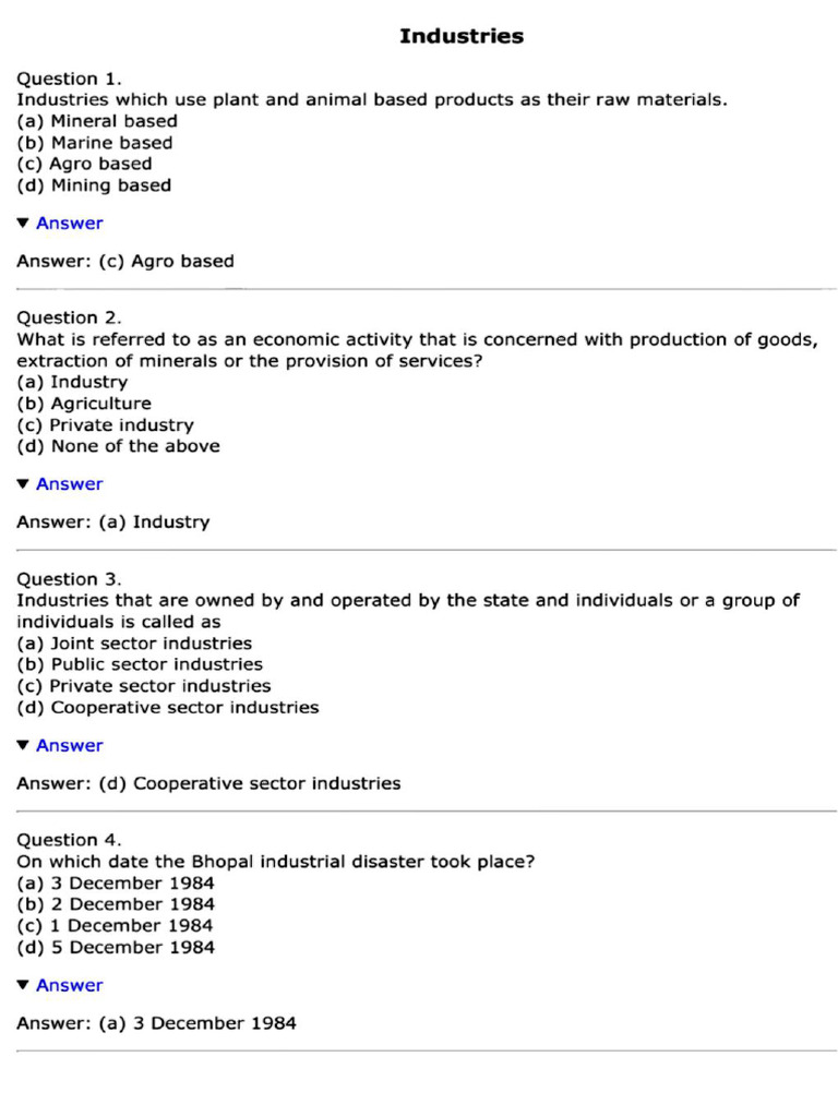 Geography Self Study Chapter 5 Industries | PDF