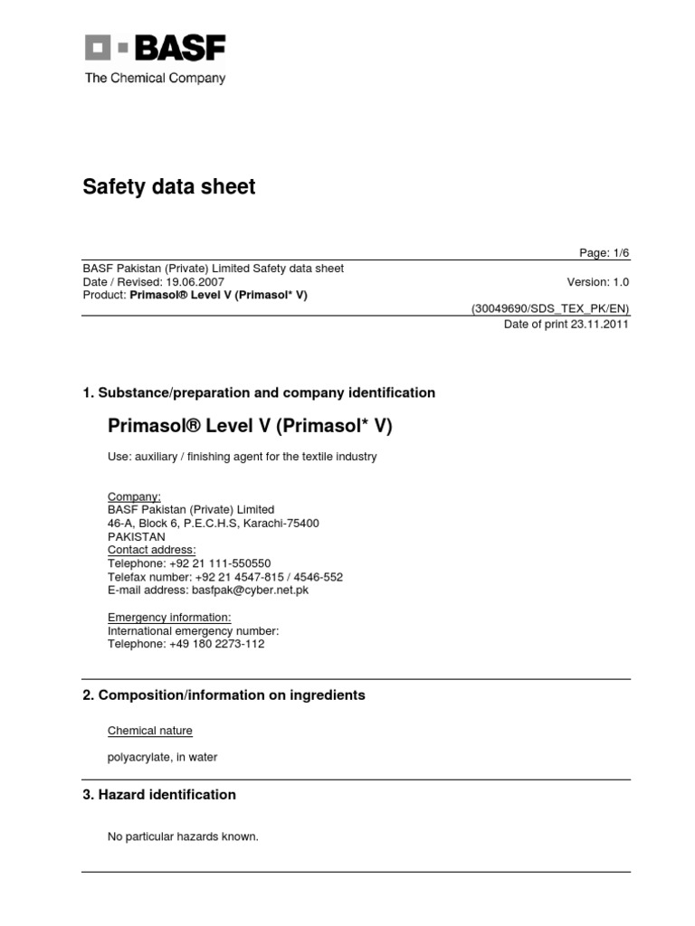 PRIMASOLLEVELVPRIMASOLV60 | PDF