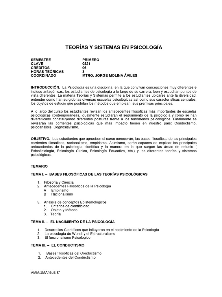 Teorias Y Sistemas En Psicologia Pdf Sicología Behaviorismo