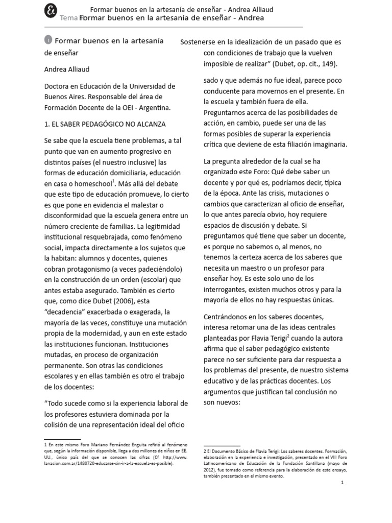 Saberes docentes en tiempos de crisis | PDF | Enseñando | Maestros