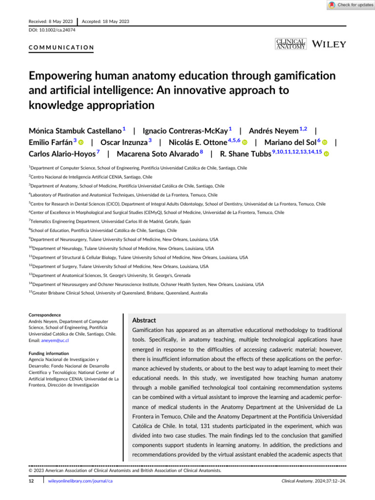 Empowering Human Anatomy Education Through Gamification and Artificial ...