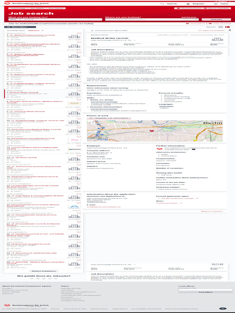 JOBSUCHE DER BA intelligence overview